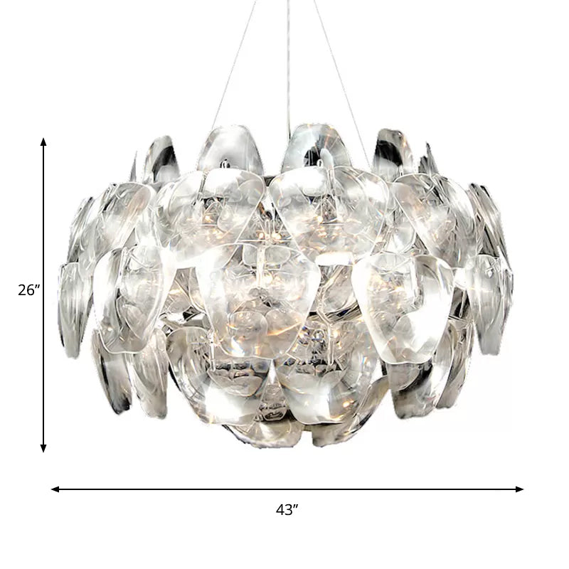 Modern Acrylic Globe Pendant Light - Clear Ceiling Lamp (24"/28.5"/43" Wide)