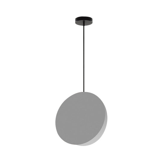 Modern Nordic Style 1-Light Metal Pendant Lamp (8"/12"W) - Black/Grey/White Hanging Ceiling Light