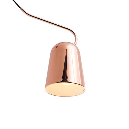 Modern 1-Light Dining Room Pendant with Metal Bell Shade - Black/White