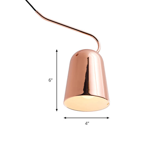 Modern 1-Light Dining Room Pendant with Metal Bell Shade - Black/White