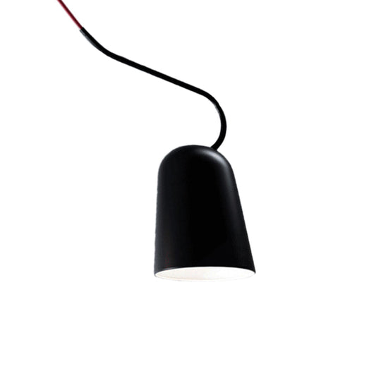 Modern 1-Light Hanging Pendant Light With Metal Bell Shade Black/White Suspension Lamp For Dining