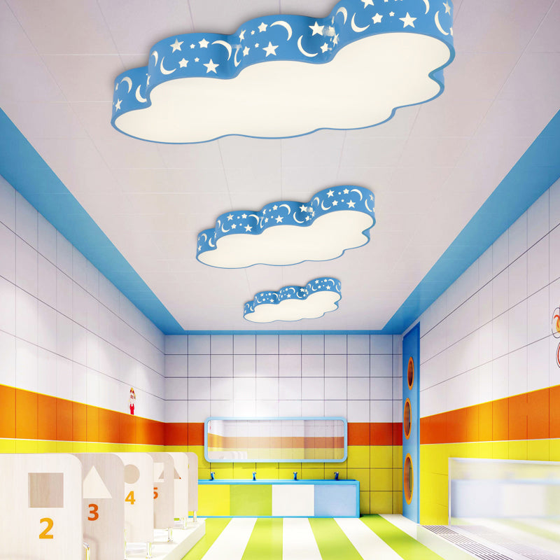 Starry Cloud Acrylic Kids Ceiling Lamp - Modern Flush Mount for Child's Bedroom