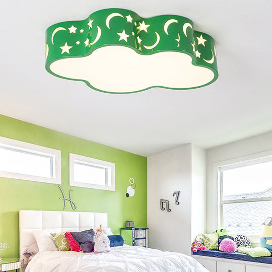 Starry Cloud Acrylic Kids Ceiling Lamp - Modern Flush Mount for Child's Bedroom