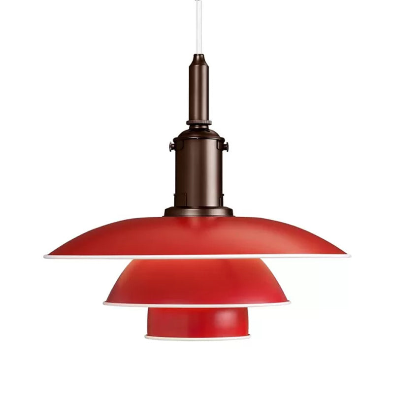 Nordic Style Metallic Pendant Lamp - Layered Hanging Light Fixture For Living Room Black/Silver