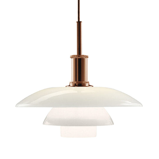 Nordic Style Metallic Pendant Lamp - Layered Hanging Light Fixture For Living Room Black/Silver