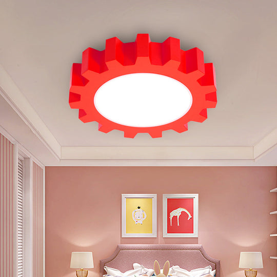 Cartoon LED Ceiling Light for Kindergarten: Metal Gear Ceiling Mount