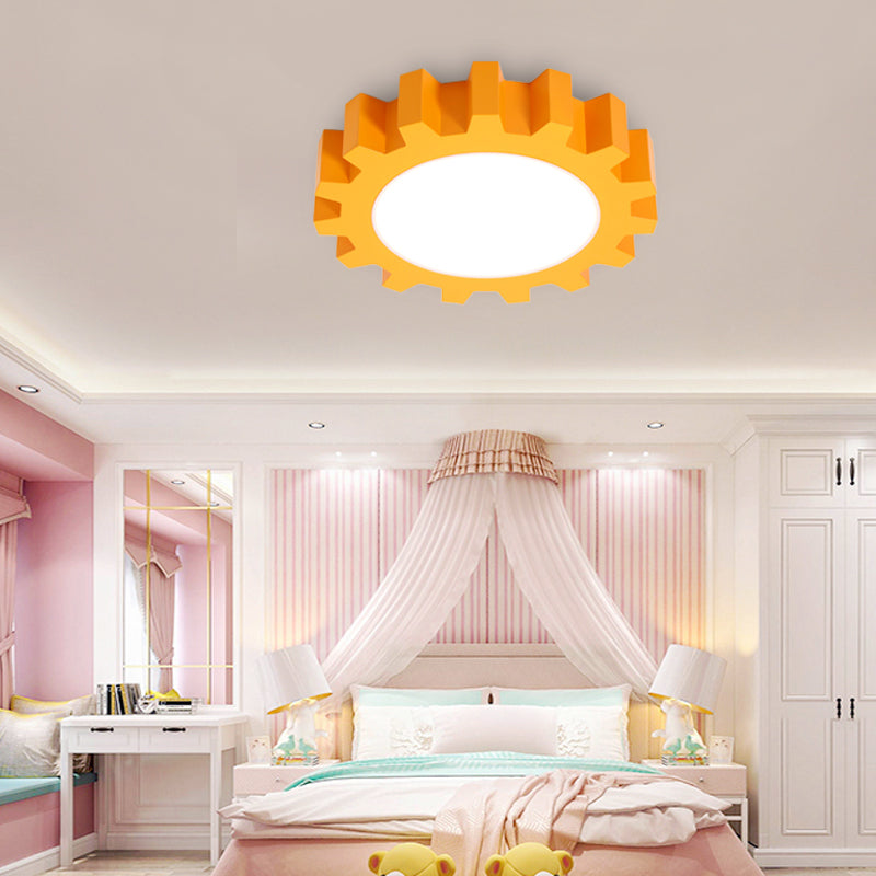 Cartoon LED Ceiling Light for Kindergarten: Metal Gear Ceiling Mount