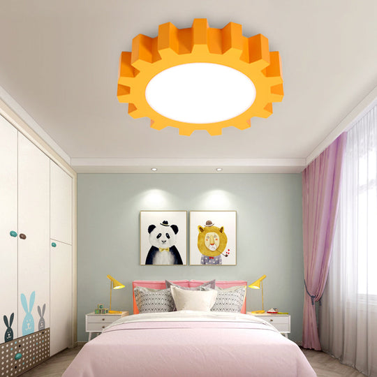 Cartoon LED Ceiling Light for Kindergarten: Metal Gear Ceiling Mount