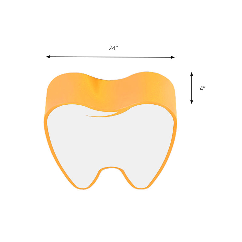 Little Tooth Kids Bedroom Ceiling Lamp - Acrylic Modern Flush Mount Light