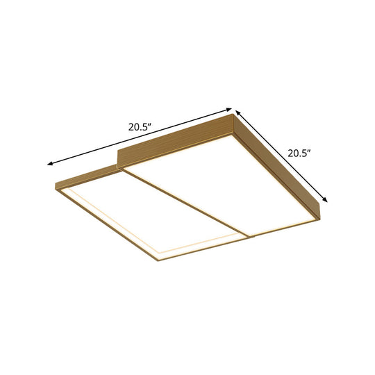 Nordic Metal LED Geometry Ceiling Light - Gold, Flushmount, 16.5"/20.5" Wide