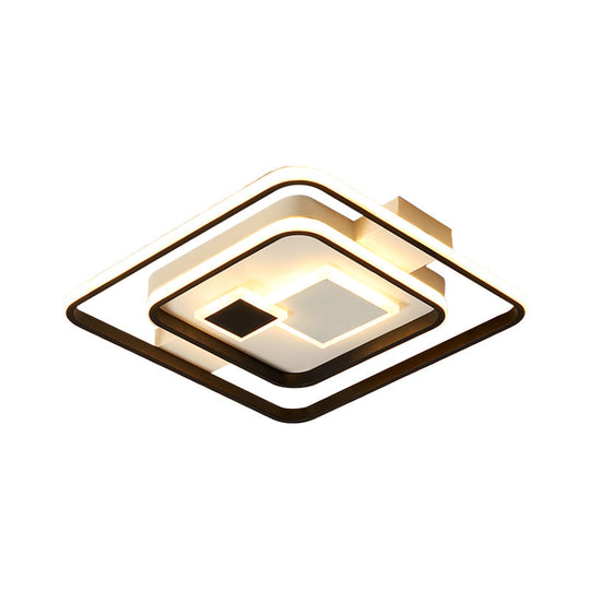 Nordic Led Black Metal Flushmount Ceiling Light For Bedroom 16.5/20.5 W