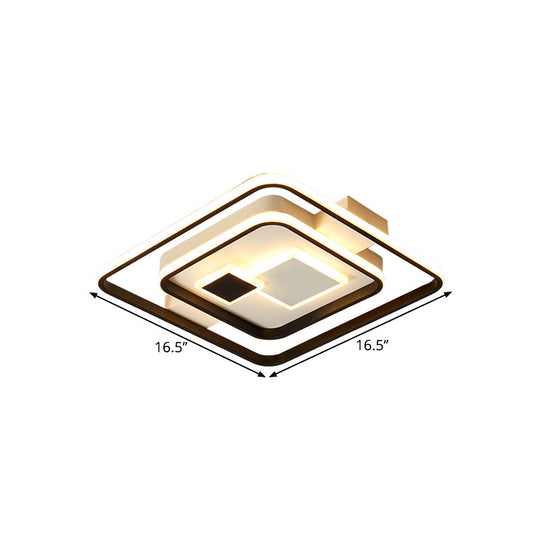 Nordic LED Black Metal Flushmount Ceiling Light for Bedroom, 16.5"/20.5" W