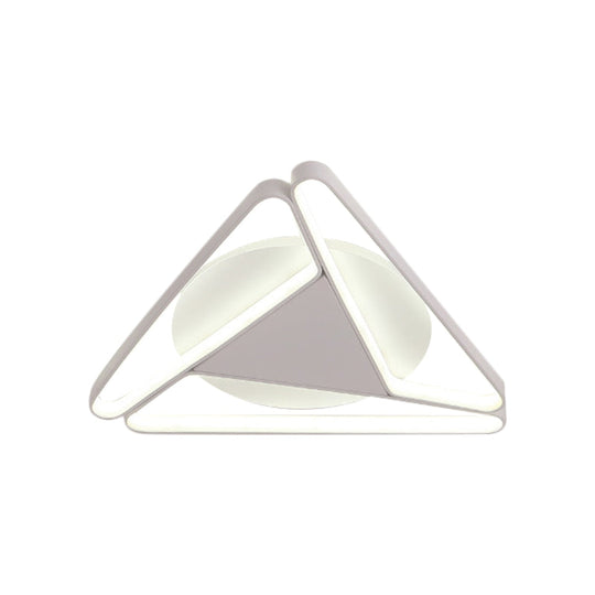 Nordic LED Flush Ceiling Light, Acrylic Shade, Black/White, Triangle Flush Mount, Warm/White Light, 19.5"/29" W