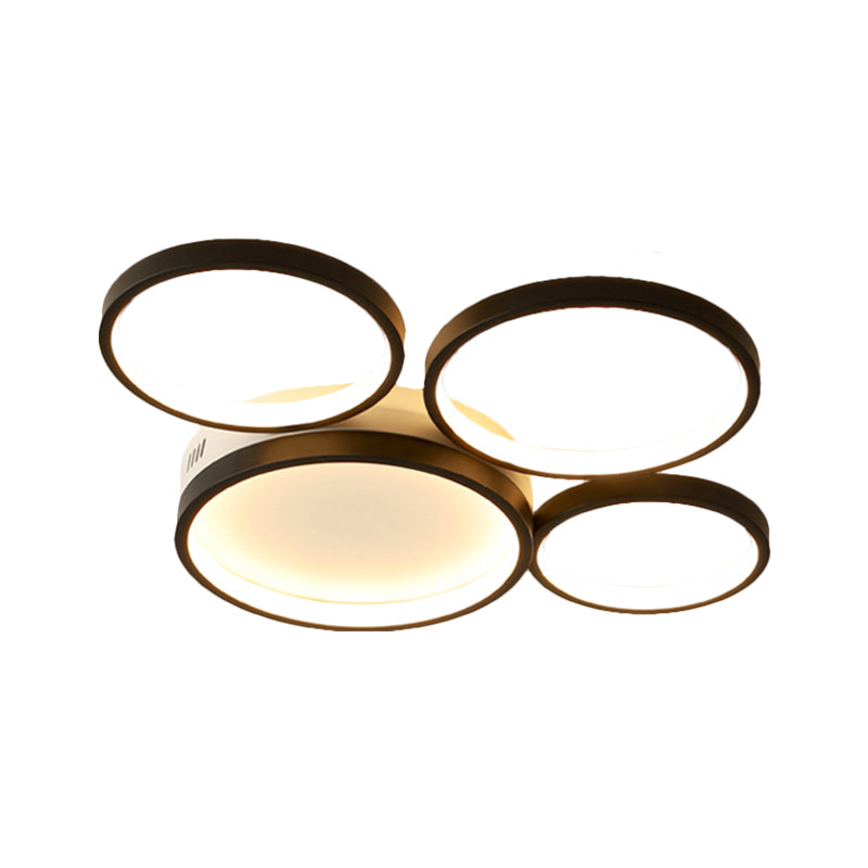 Plafonnier LED en acrylique nordique - Lampe noire pour chambre à coucher