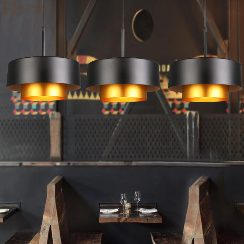 Modern Metal Drum Suspension Lamp With Acrylic Diffuser - Stylish Ceiling Pendant Light Black/Brown