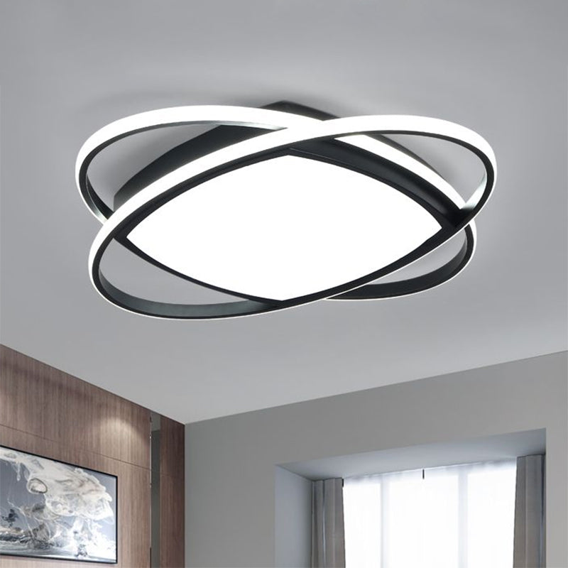 Luminaire encastré à LED moderne en noir métallisé - Montage encastré carré et ovale, largeur 19,5"/23,5"