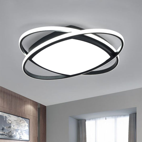 Luminaire encastré à LED moderne en noir métallisé - Montage encastré carré et ovale, largeur 19,5"/23,5"