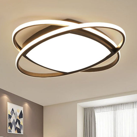 Luminaire encastré à LED moderne en noir métallisé - Montage encastré carré et ovale, largeur 19,5"/23,5"