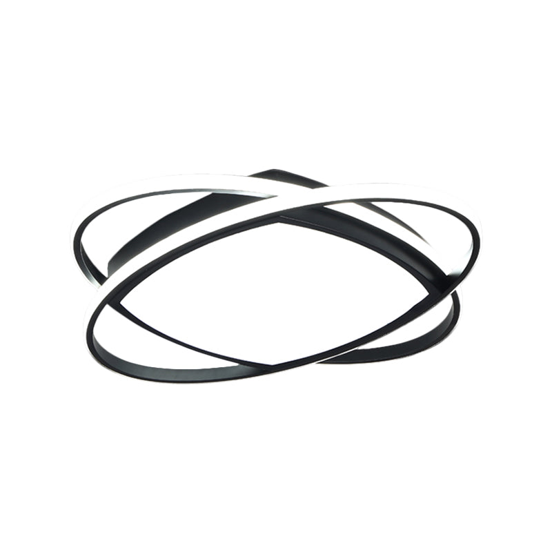 Luminaire encastré à LED moderne en noir métallisé - Montage encastré carré et ovale, largeur 19,5"/23,5"