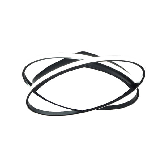 Luminaire encastré à LED moderne en noir métallisé - Montage encastré carré et ovale, largeur 19,5"/23,5"