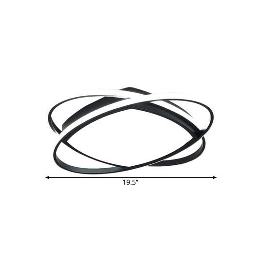 Luminaire encastré à LED moderne en noir métallisé - Montage encastré carré et ovale, largeur 19,5"/23,5"