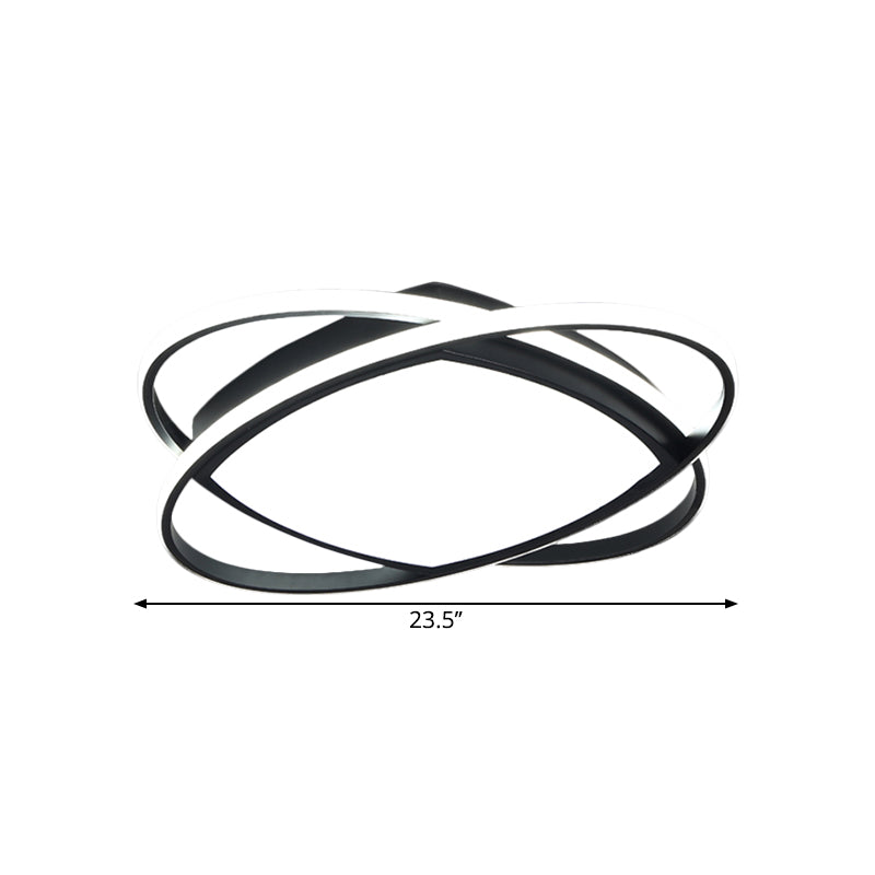 Luminaire encastré à LED moderne en noir métallisé - Montage encastré carré et ovale, largeur 19,5"/23,5"