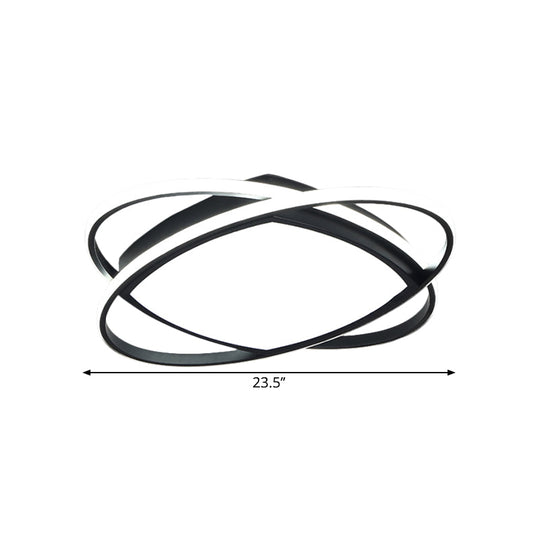 Luminaire encastré à LED moderne en noir métallisé - Montage encastré carré et ovale, largeur 19,5"/23,5"