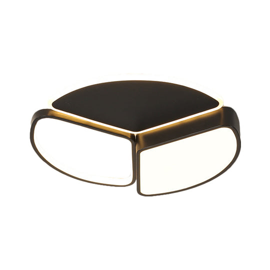 Plafonnier LED moderne à encastrer en noir : design géométrique en métal avec éclairage chaud/blanc