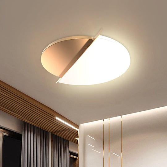 Minimalist LED Flush Mount Ceiling Light for Bedroom - 16"/23.5" Wide with White Sunrise & Acrylic Shade
