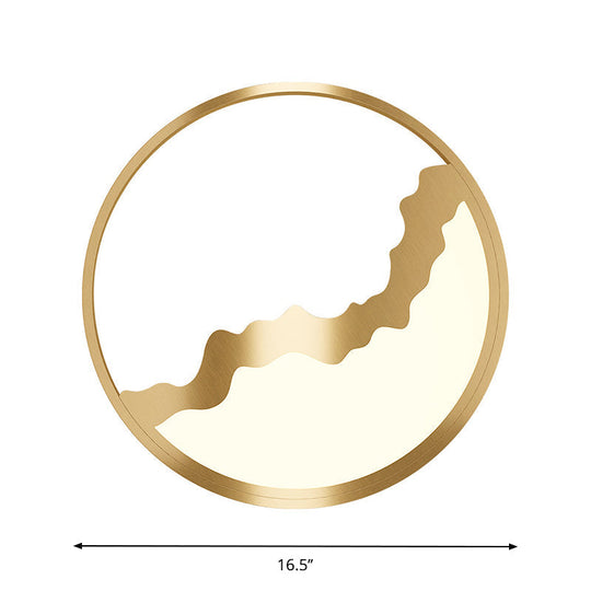 Geometric Flush Mount Light - Modern Acrylic Led Brass Flushmount 12.5/16.5/20.5 Width