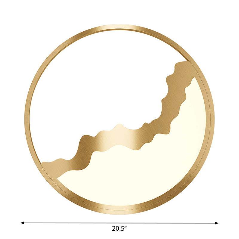 Geometric Flush Mount Light - Modern Acrylic LED Brass Flushmount - 12.5"/16.5"/20.5" Width