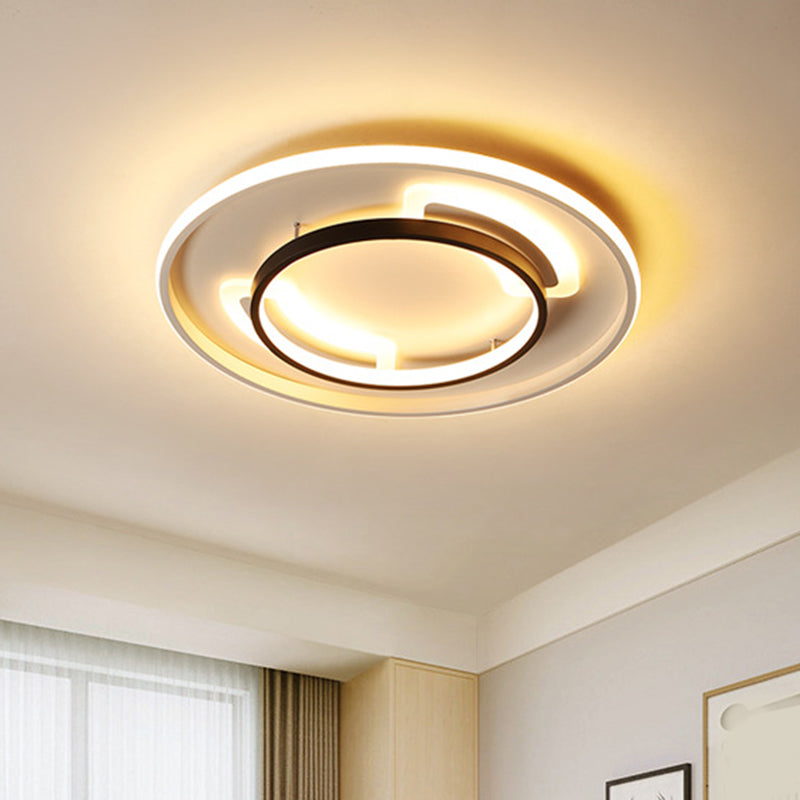 Modern Acrylic LED Flush Ceiling Light - 16"/19.5" White, Warm/White Flush Mount Lamp