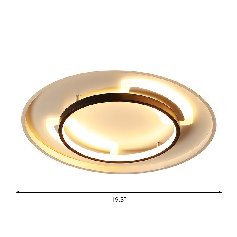 Modern Acrylic LED Flush Ceiling Light - 16"/19.5" White, Warm/White Flush Mount Lamp
