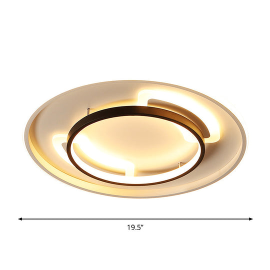 Modern Acrylic LED Flush Ceiling Light - 16"/19.5" White, Warm/White Flush Mount Lamp