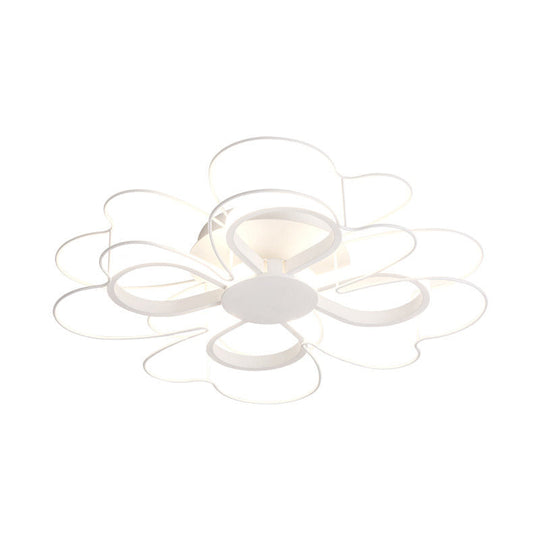Contemporary Metallic Clover Flush Light - 19"/22.5" W - Black/White LED - Warm/White Lighting