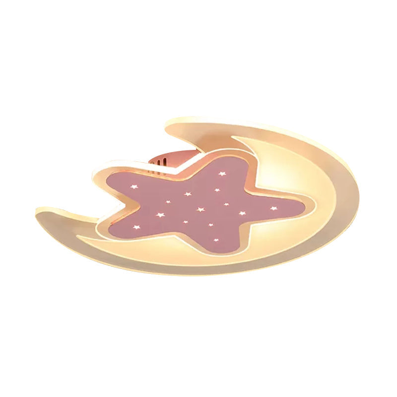Contemporary Acrylic Pink Star Ceiling Mount Light - Perfect for Teens