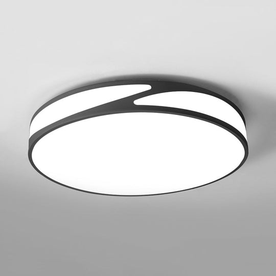 Nordic Monochrome Flush Mount LED Ceiling Light - Slim Panel Round Acrylic, 18/21.5 Inch Wide, Warm/White Light