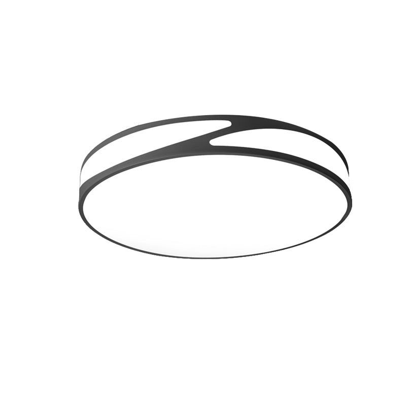 Nordic Monochrome Flush Mount LED Ceiling Light - Slim Panel Round Acrylic, 18/21.5 Inch Wide, Warm/White Light