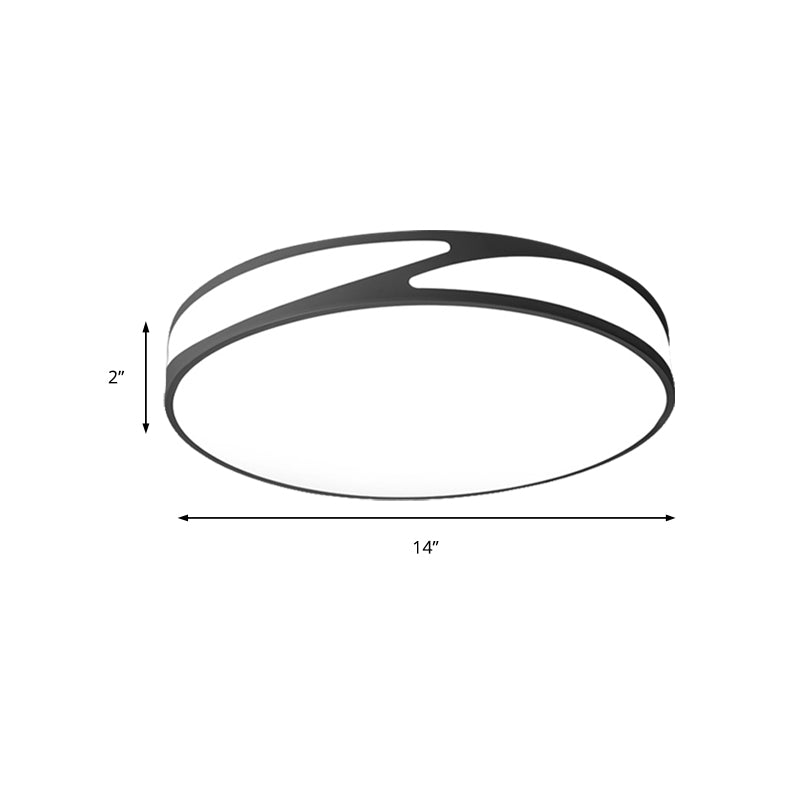 Nordic Monochrome Flush Mount LED Ceiling Light - Slim Panel Round Acrylic, 18/21.5 Inch Wide, Warm/White Light