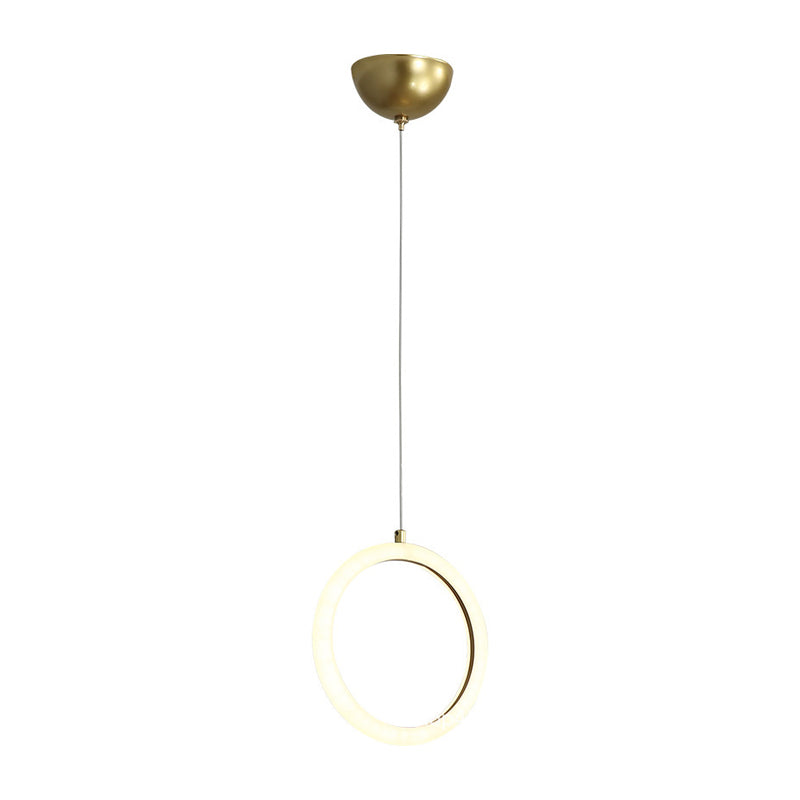 Nordic Acrylic Chandelier - Circular 1/3 Lights Gold Hanging Light Kit For Restaurants