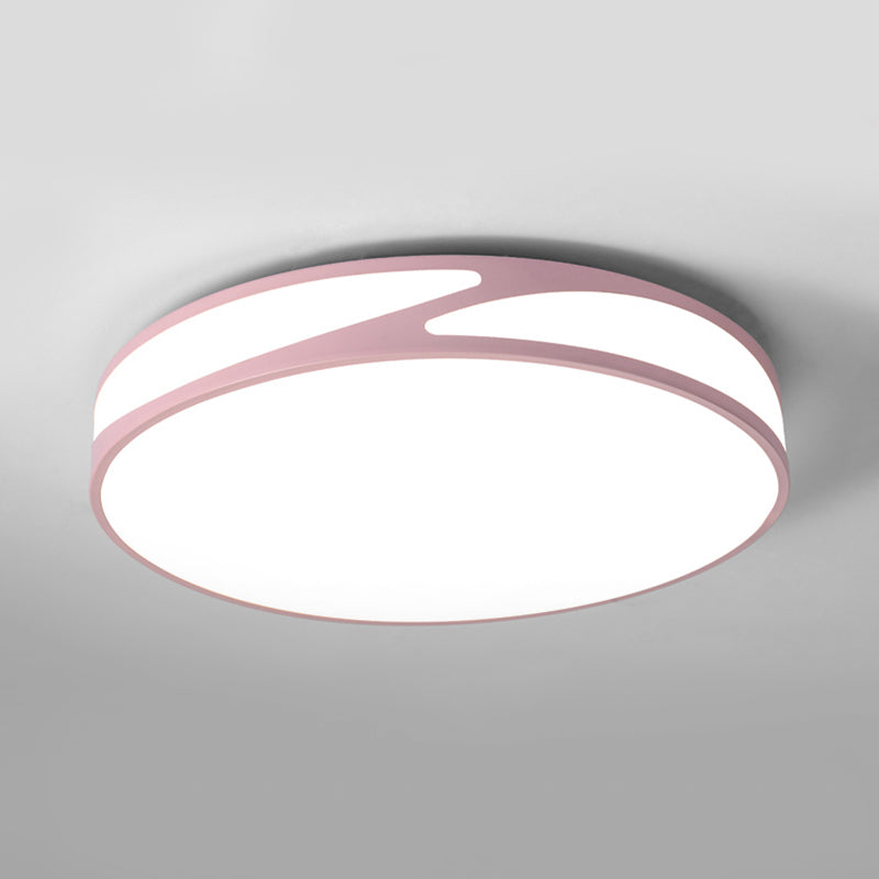 14"/18"/21.5" Round Flush Mount Macaron Loft Acrylic Ceiling Light in Blue/Green/Pink/Yellow for Kid's Room