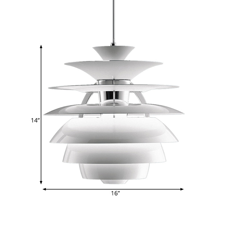 Nordic Pinecone Tiered Pendant Light For Dining Room In White Aluminum