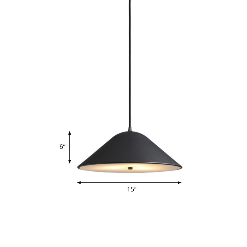 Modern Metal Tapered Suspension Light in Matte Black, Polished Chrome, and Rose Gold for Dining Room