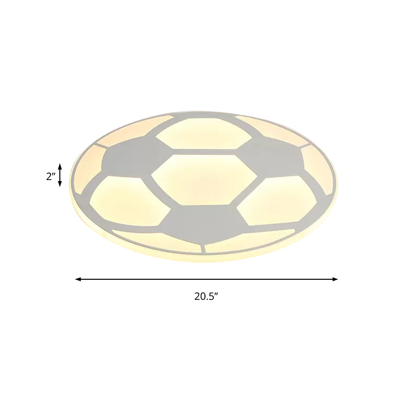 Sleek White Flush Mount Soccer Ceiling Light for Kid's Bedroom