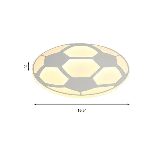 Sleek White Flush Mount Soccer Ceiling Light for Kid's Bedroom