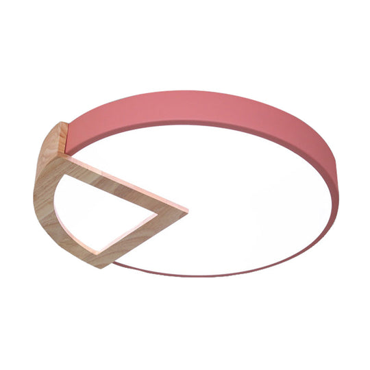 Wood Triangle Nordic LED Ceiling Lamp in 5 Colors (Warm/White) for Kindergarten