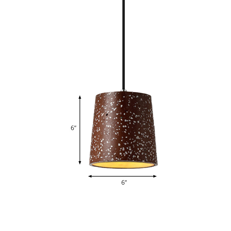 Nordic Style Cement Cone Pendant Light - 1 Light Black/White/Brown