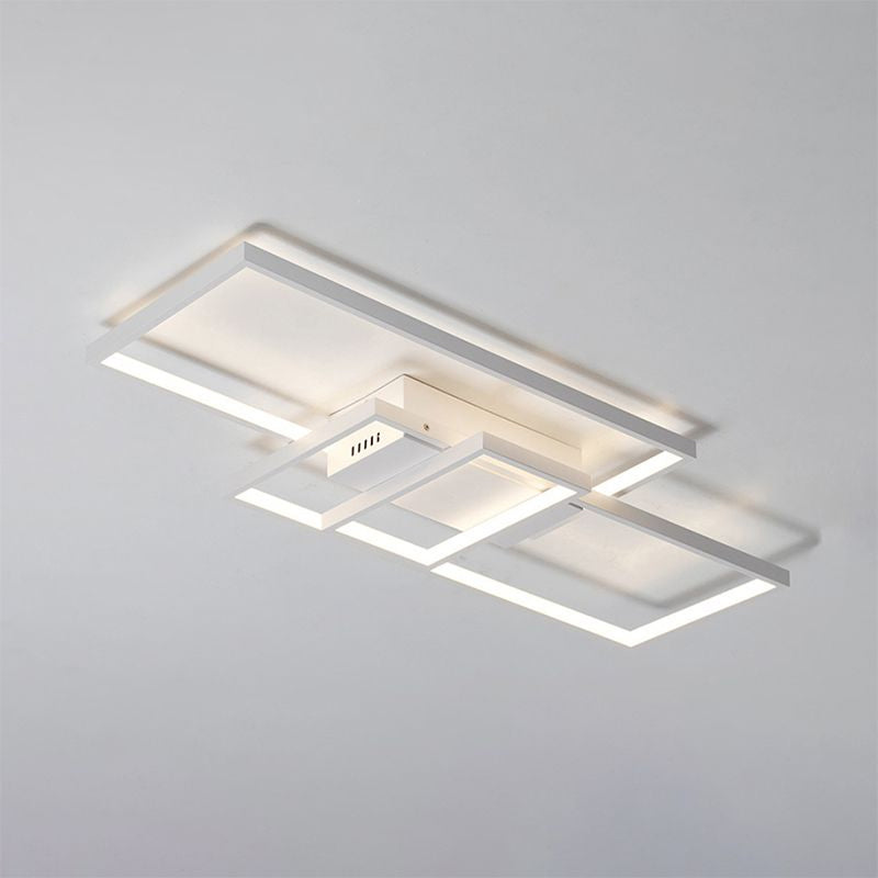 Contemporary Acrylic LED Flush Ceiling Light - 33.5"/41" Wide - Flushmount Lighting in Black/White - Warm/White/Natural Light Options