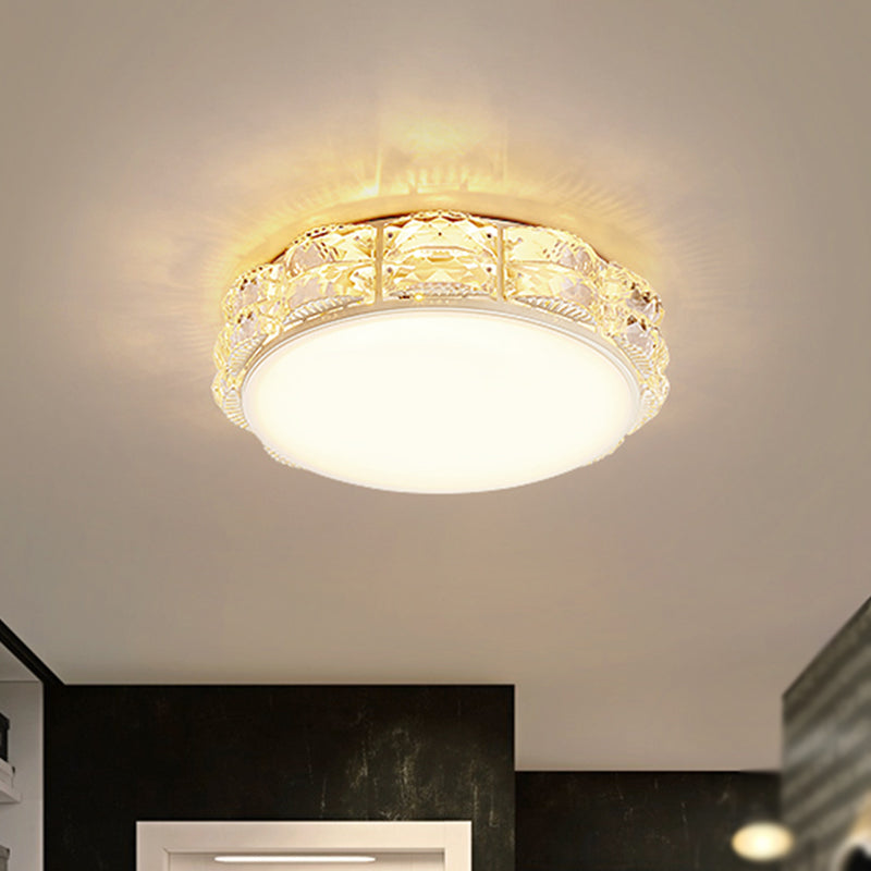 Minimalist Crystal LED Flush Lamp in Black/White