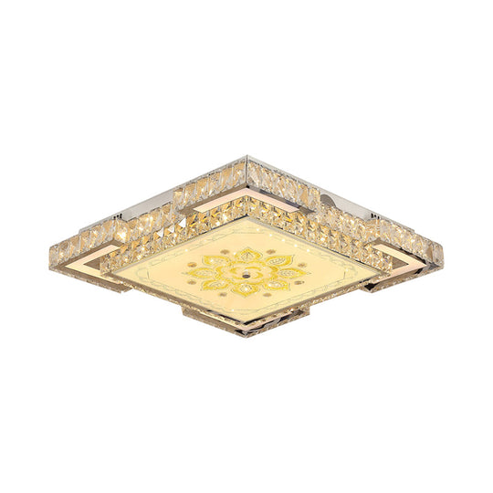 Minimalist Crystal LED Flush Mount Ceiling Fixture in Chrome"
or
"Faceted Crystal LED Flush Mount Ceiling Fixture in Chrome